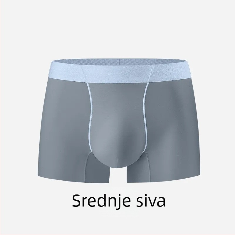 Muške gaćice Ice Silk, jednobojne, srednji pojas, antibakterijske, ultra tanke i prozračne