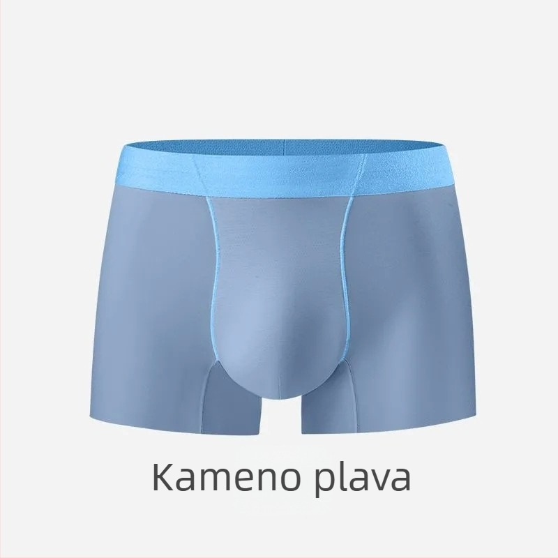 Muške gaćice Ice Silk, jednobojne, srednji pojas, antibakterijske, ultra tanke i prozračne