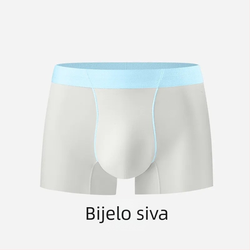 Muške gaćice Ice Silk, jednobojne, srednji pojas, antibakterijske, ultra tanke i prozračne