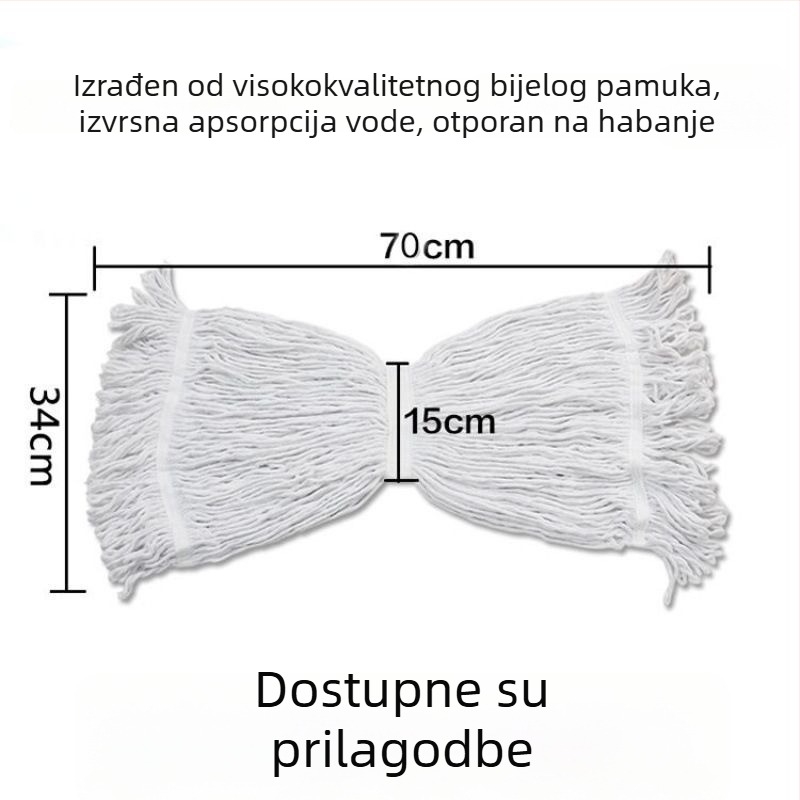 Glava mopa s tigrovim klipom – zamjenjiva glava za voskani mop, boja kodirana, vlaknasta upijajuća