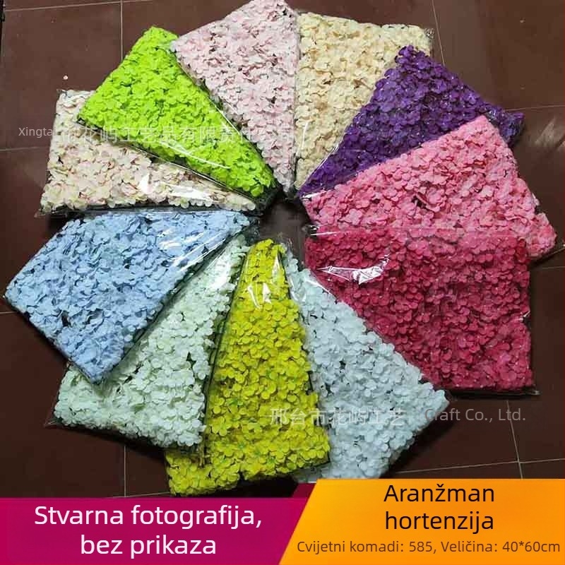 Umjetna hortenzija – zidna aranžman cvijeća za vjenčanja i kućnu dekoraciju