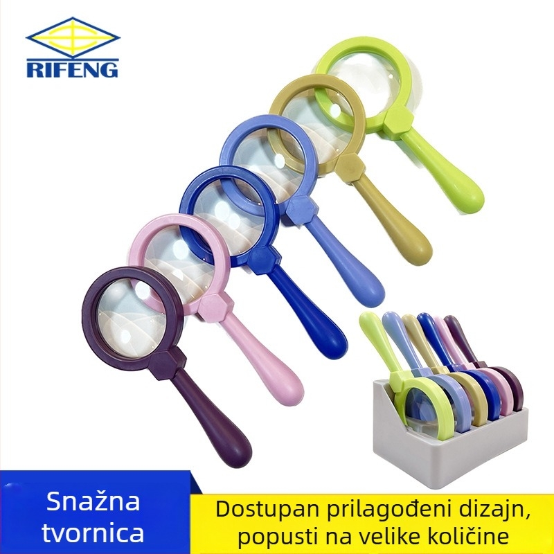 Nova dječja ručna lupa, višebojna, 3x povećanje, akrilna leća, obrazovni alat
