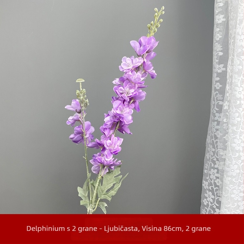 Umjetni dvostruki svilenkasti cvjetovi: hijacint i ukrasna trava, dekor dvorane za vjenčanje, ljubičasta