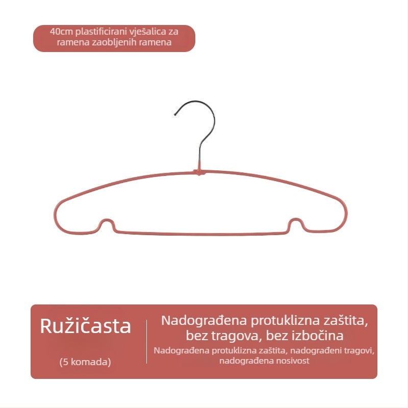 Vješalica za odjeću od nehrđajućeg čelika, bezšivna, protuklizna, za kućnu upotrebu