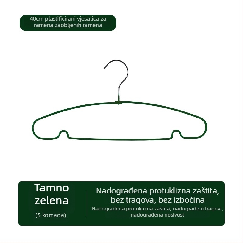Vješalica za odjeću od nehrđajućeg čelika, bezšivna, protuklizna, za kućnu upotrebu