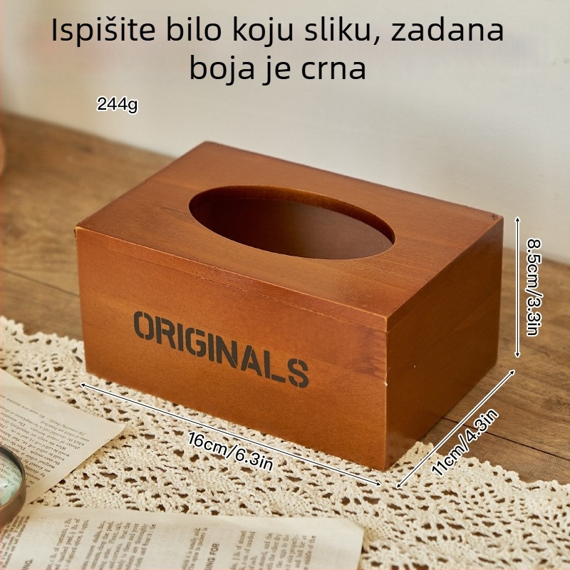 Drvena kutija za salvete s logom za bar i restoran, kvadratna kutija za papirnate salvete za poslovnu reklamu