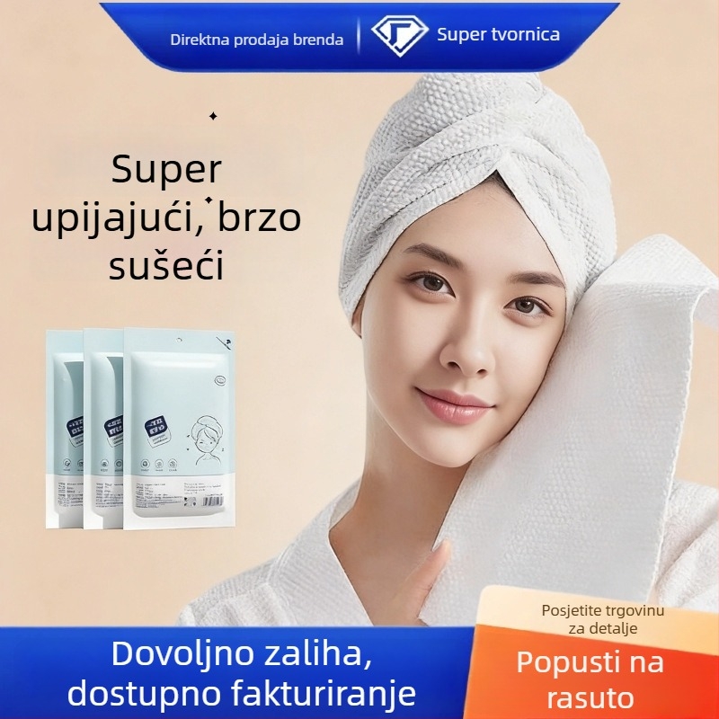 Ankexin kapa za sušenje kose s gumbima, debela, jednokratna, visoko upijajuća i brzo sušeća ručnik, koji ne ostavlja vlakna