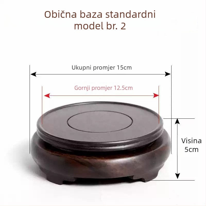 Okretna podloga od ebonskog drveta s ukrasnim rezbarijama, držač za kameni lonac i vazu