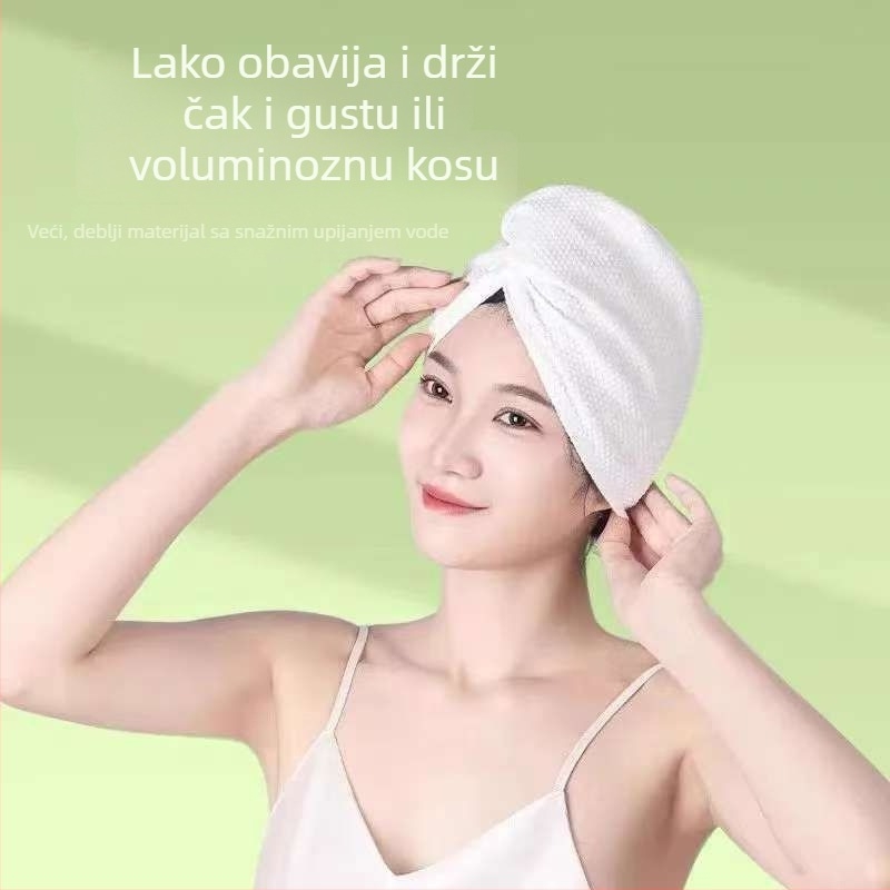 Debela jednokratna kapa za sušenje kose, vrlo upija i brzo suši, prijenosna, individualno pakirana — ključni dodatak za poslovna putovanja