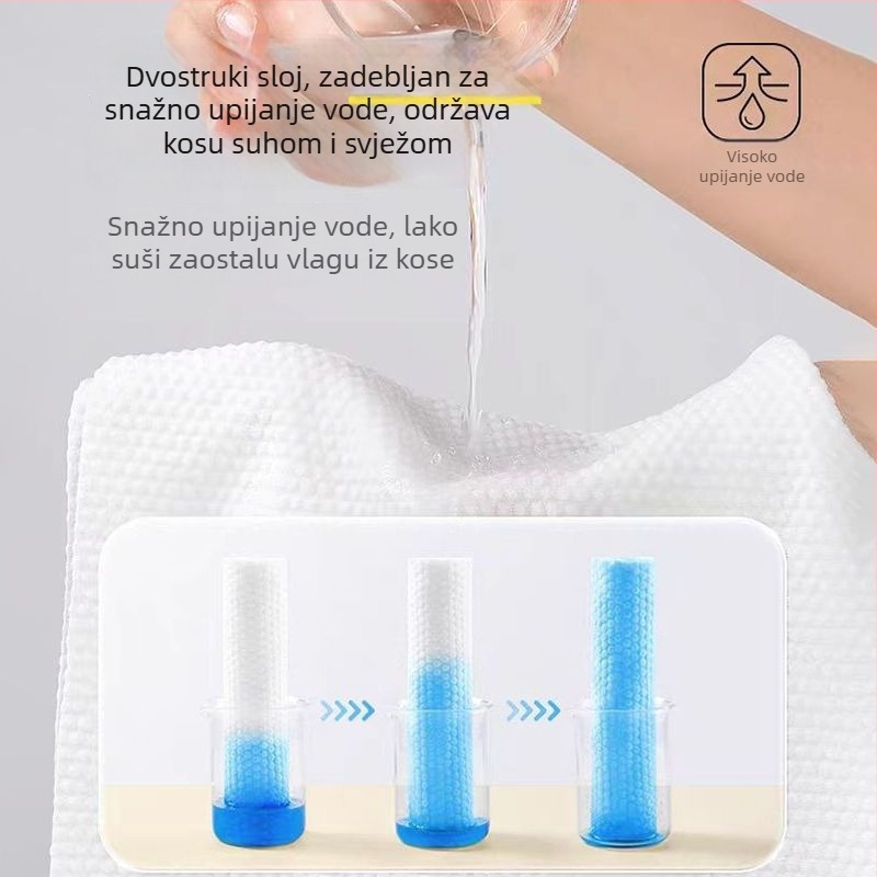 Debela jednokratna kapa za sušenje kose, vrlo upija i brzo suši, prijenosna, individualno pakirana — ključni dodatak za poslovna putovanja