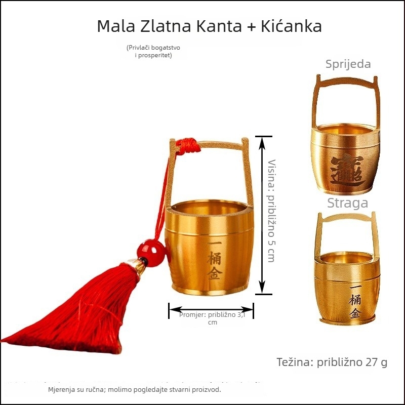 Kanta od mesinga s Yuanbao – ukras u kineskom stilu, ručno prenosivo