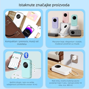 Phomemo D30 termični printer etiketa – ručni, prijenosni, Bluetooth, mini printer naljepnica