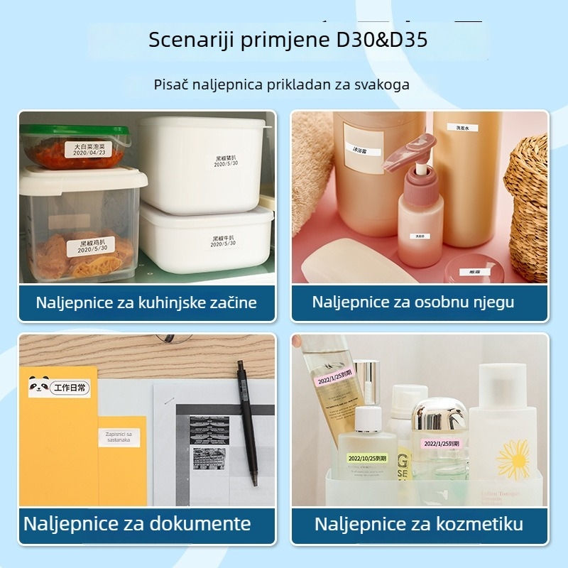 Phomemo D30 termični printer etiketa – ručni, prijenosni, Bluetooth, mini printer naljepnica
