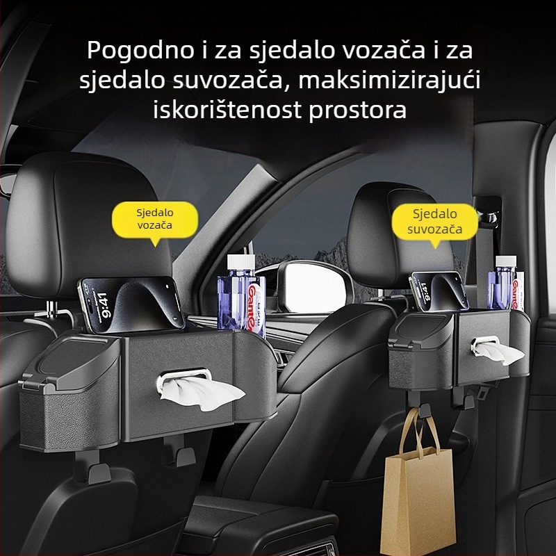 Unutarnji organizator automobila za stražnji dio sjedala s držačem za čašu i kutijom maramica, unutarnja dekoracija