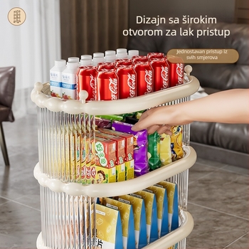 Višeslojni mobilni regal za skladištenje grickalica, kompaktno kolica za odlaganje, plastična noćna polica za spavaću sobu, višenamjensko skladištenje