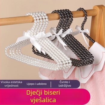 Dječje vješalice za odjeću s perlama i mašnicom, nježni luksuz, protuklizne male vješalice