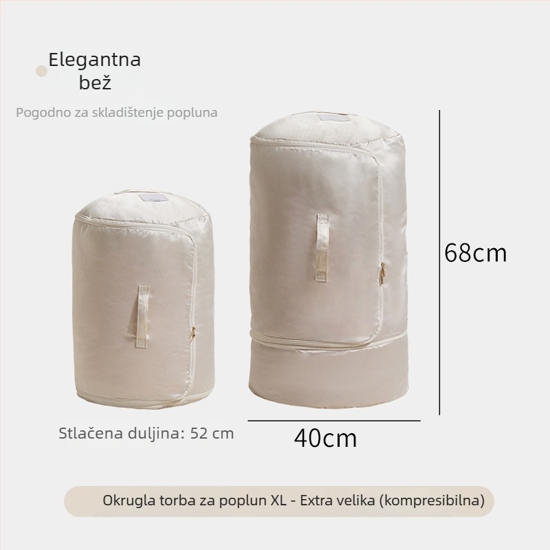 Saten torba za pohranu deka, cilindrični organizator za odjeću i ćebade