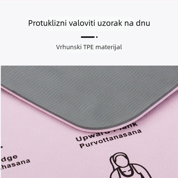 TPE prostirka za jogu za muškarce, protuklizna tiha prostirka za vježbanje s otiskom, dimenzije 173×61×0.6 cm