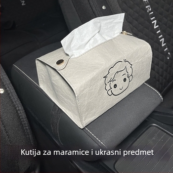 Kutija za maramice za automobil, viseća s remenom, luksuzni unutarnji organizator za stražnji naslon za ruke