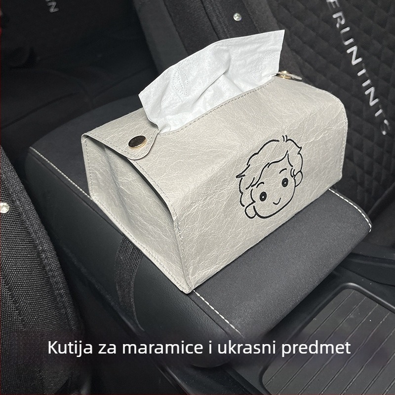Kutija za maramice za automobil, viseća s remenom, luksuzni unutarnji organizator za stražnji naslon za ruke
