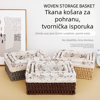 Ratan koš za stolni organizator sitnica i grickalice
