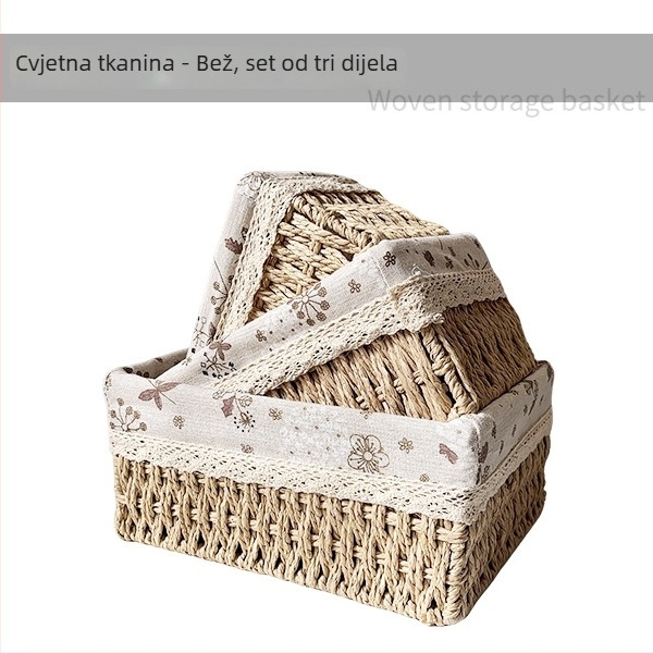 Ratan koš za stolni organizator sitnica i grickalice