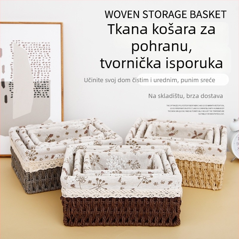 Ratan koš za stolni organizator sitnica i grickalice