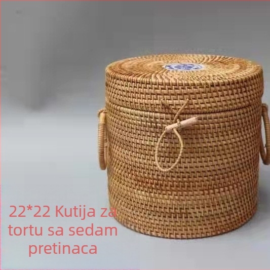 Ručni pleteni koš od ratana za čaj i grickalice, stolni organizator