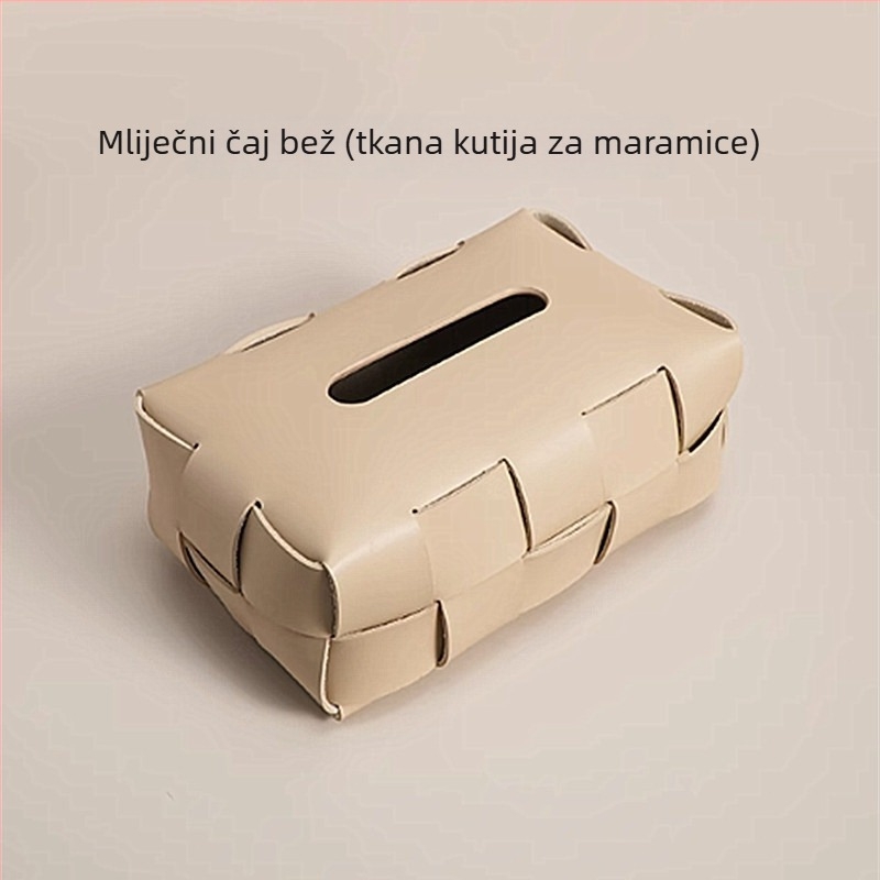 Kožna kutija za maramice s dvostrukim tkanim dizajnom, stolna kutija za dnevni boravak i hodnik