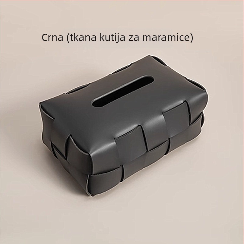 Kožna kutija za maramice s dvostrukim tkanim dizajnom, stolna kutija za dnevni boravak i hodnik