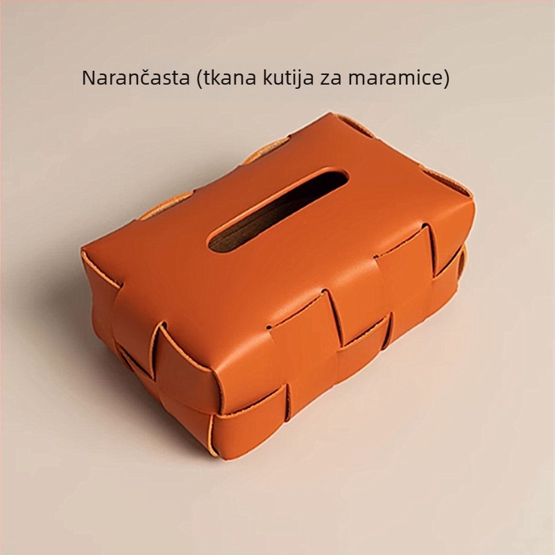 Kožna kutija za maramice s dvostrukim tkanim dizajnom, stolna kutija za dnevni boravak i hodnik