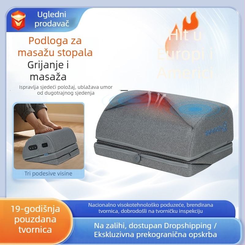 Prilagođena podloga za stopala za masažu i grijanje s vibracijom i toplinskim kompresom, za ured