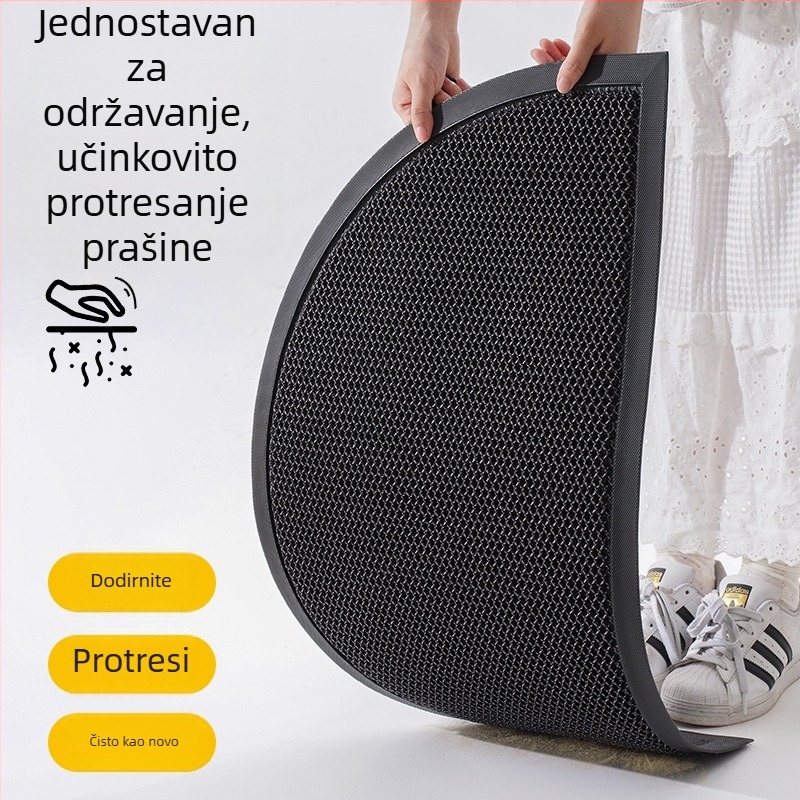 Qiqijia Ulazni tepih za vrata, od smjese vlakana, periva, protuklizni, unutarnji ulazni tepih, kvadratnog oblika, jednobojan, moderni minimalistički stil