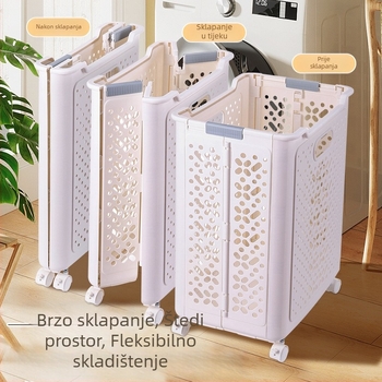 Sklopivi koš za prljavo rublje za kućnu kupaonicu, stilizirani koš s kotačićima, spremnik za pohranu