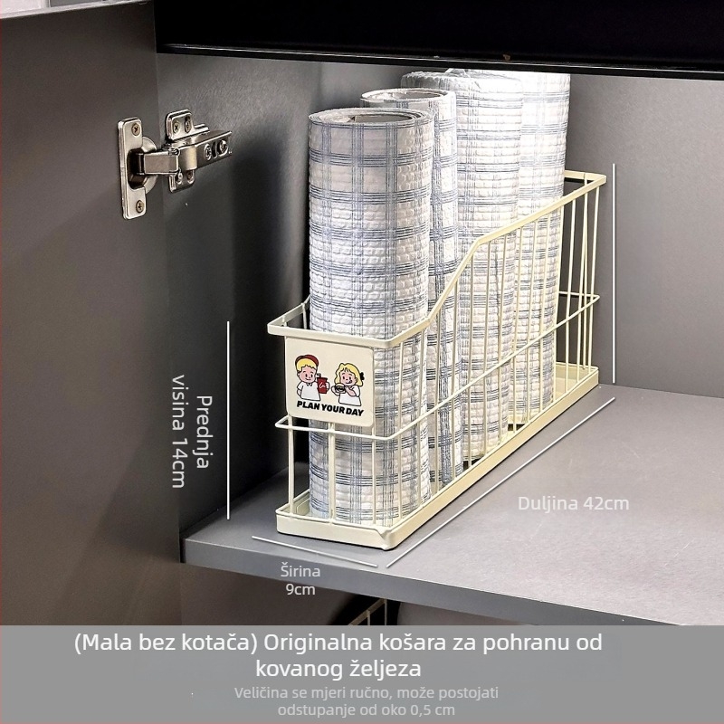 Zidni sustav za pohranu garderobe s izvlačnim košem za donje rublje i čarape