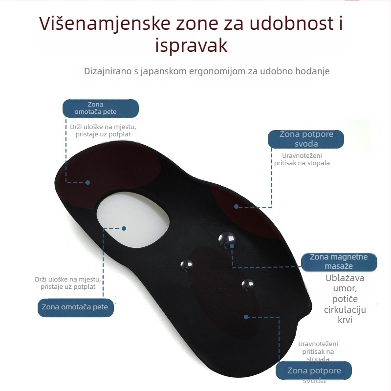 Ortopedska uložak s magnetskim masažom za plosko stopalo, potpora luka, polovična uloška za stopala tipa X