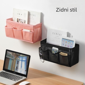 Zidni viseći koš za pohranu za dom, platneni viseći koš za gornji krevet, noćni regal za odlaganje uz krevet za studente