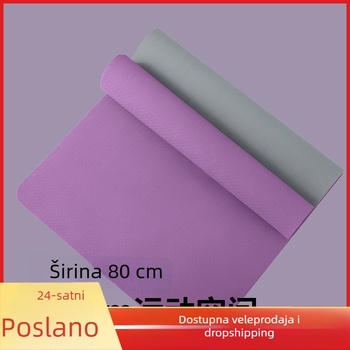 Joga prostirka 183 × 61 × 0,6 cm, protuklizna, debela i široka, za kućnu vježbu i ples, apsorpcija udara i zvučna izolacija, TPE materijal