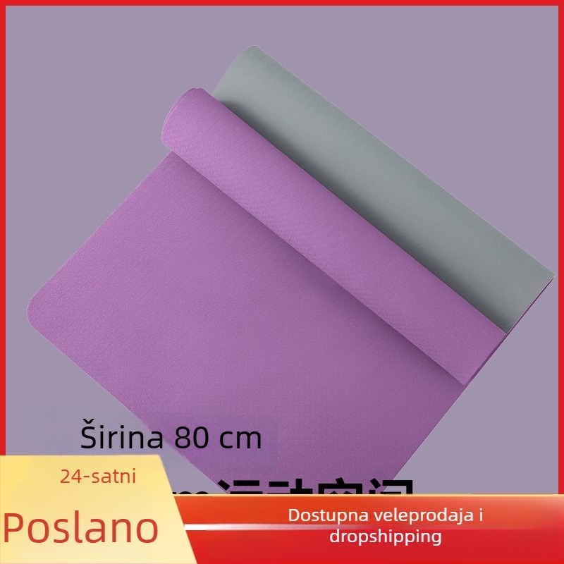 Joga prostirka 183 × 61 × 0,6 cm, protuklizna, debela i široka, za kućnu vježbu i ples, apsorpcija udara i zvučna izolacija, TPE materijal