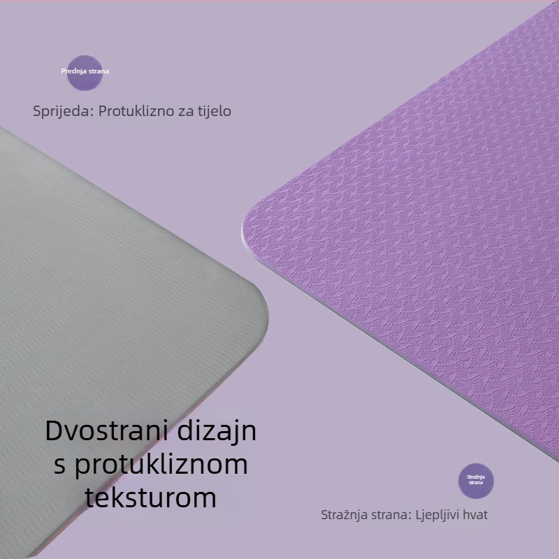 Joga prostirka 183 × 61 × 0,6 cm, protuklizna, debela i široka, za kućnu vježbu i ples, apsorpcija udara i zvučna izolacija, TPE materijal