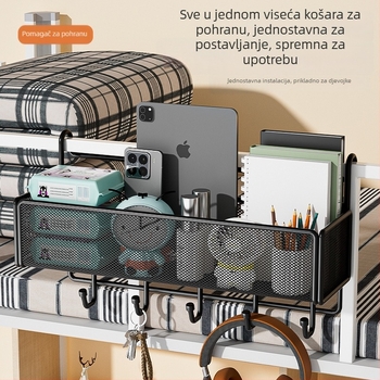 Vješeni koš za pohranu pored kreveta u studentskom domu, bez bušenja, minimalistički dizajn