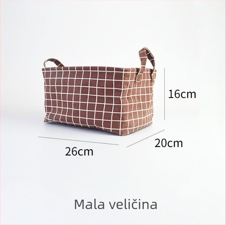 Platnena kutija za skladištenje, sklopiva, periva, velika kapaciteta, košarica za pohranu s vrpcom, pamuk i lan, minimalistički dizajn