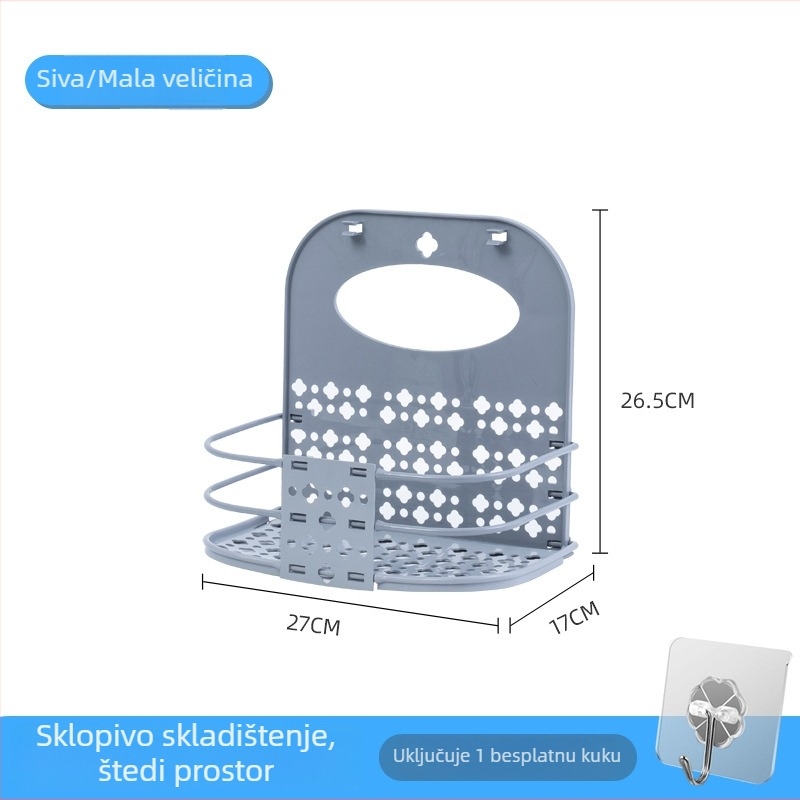 Zidni koš za prljavu odjeću, bez bušenja, sklopivi, za kupaonicu