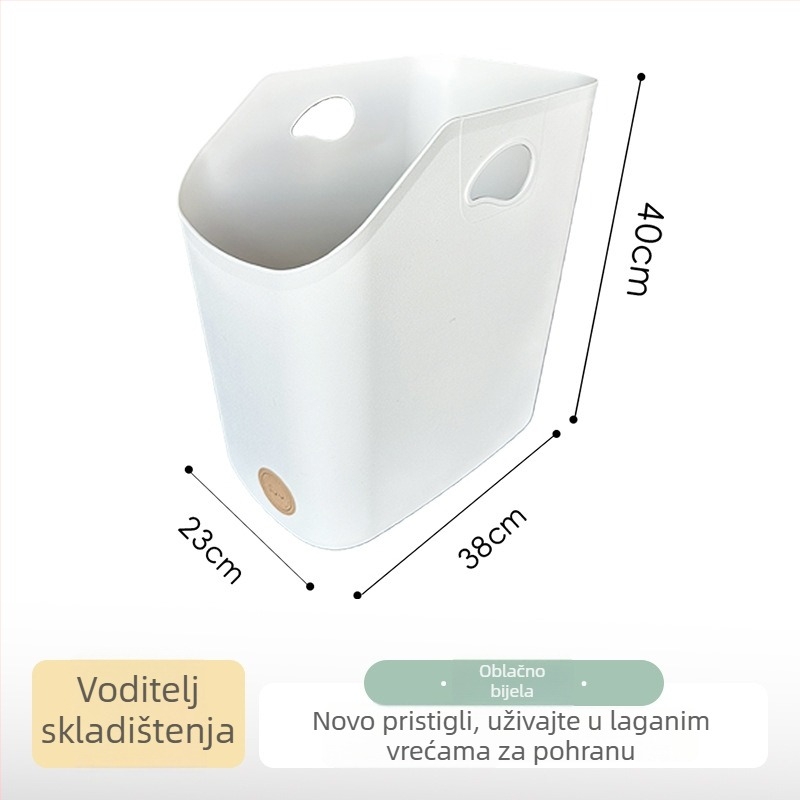 Premium veliki kućni koš za rublje s kotačićima, japanskog stila bijelo-sivi, za prljavu odjeću