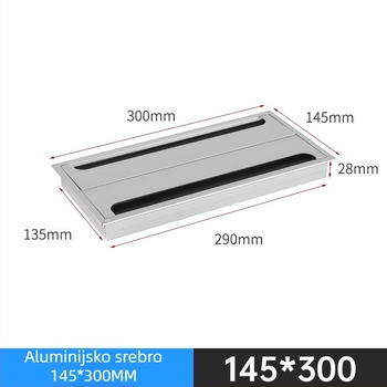 Aluminijska kutija za kabel s poklopcem od aluminijske legure, kvadratni poklopac za otvore za kabel, dekorativni poklop za stolnu organizaciju kablova, moderan minimalistički dizajn, oksidirani završetak