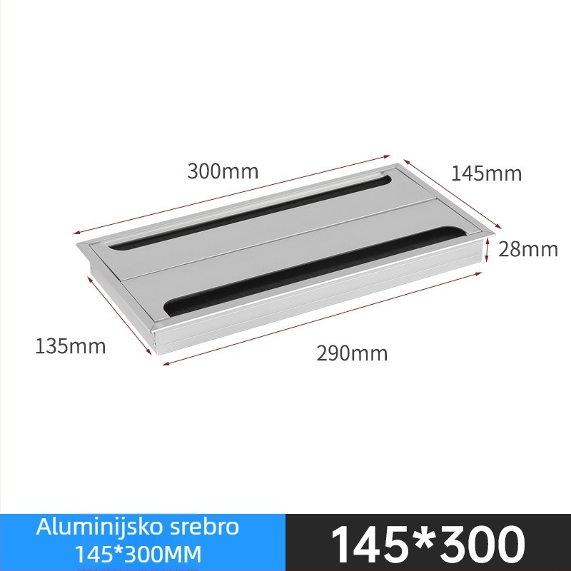 Aluminijska kutija za kabel s poklopcem od aluminijske legure, kvadratni poklopac za otvore za kabel, dekorativni poklop za stolnu organizaciju kablova, moderan minimalistički dizajn, oksidirani završetak
