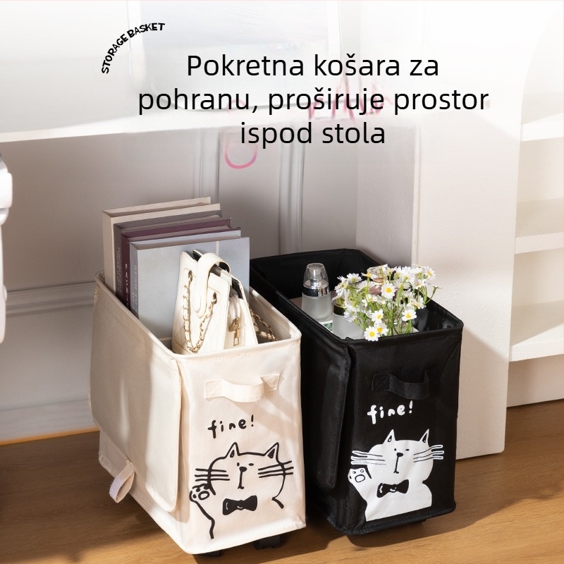 Ekstra veliki sklopivi koš za skladištenje od Oxford platna s kotačićima