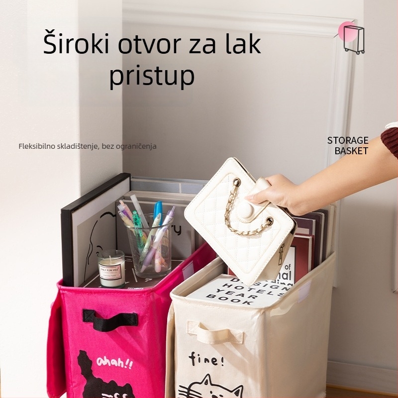 Ekstra veliki sklopivi koš za skladištenje od Oxford platna s kotačićima