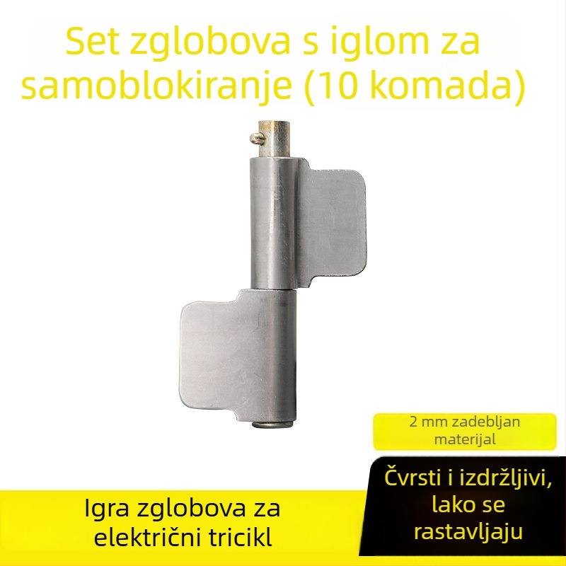 Nehrđajući čelični šarki za pretinac električnog tricikla: ojačane, podijeljene i sklopne šarke s automatskim zaključavajućim šiljcima