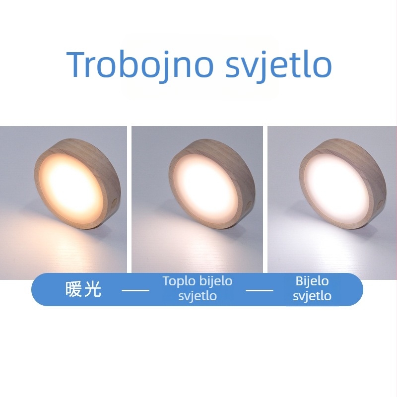 Kružna LED podloga od masivnog drveta za bocu vina, bežično DIY noćno svjetlo, kristalna podloga lampe za izložbu